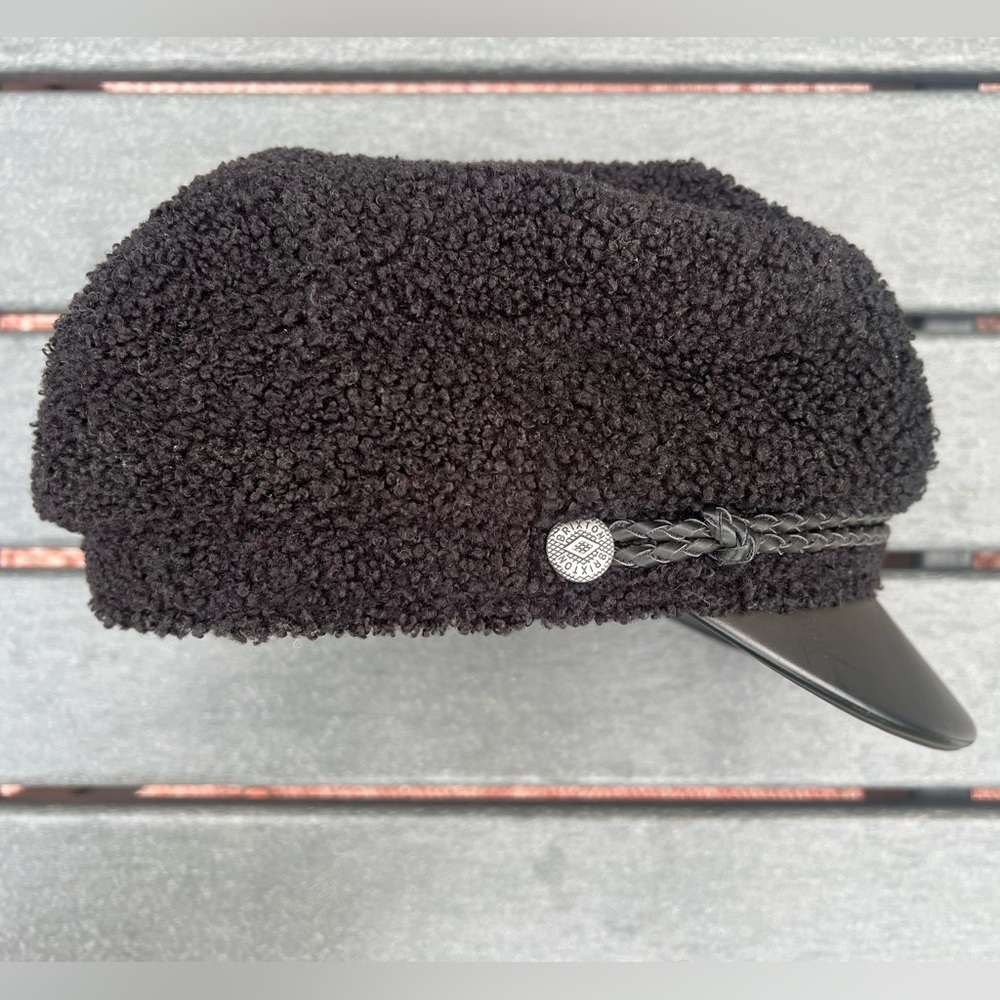 Brixton Fiddler Cap Black Sherpa S